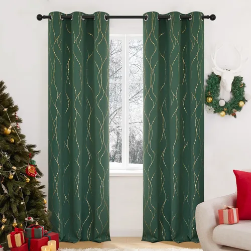 Miniatura 32 de Deconovo Cortinas opacas, 2 paneles, 52 x 72 pulgadas, cortinas con aislamiento térmico para oscurecer la habitación, con ojales para dormitorio