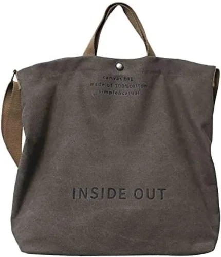 Sumleno Bolso de mano de lona grande para mujer, bolso de trabajo para hombro, bolso cruzado con asa superior, estilo vintage, estilo grunge, hobo