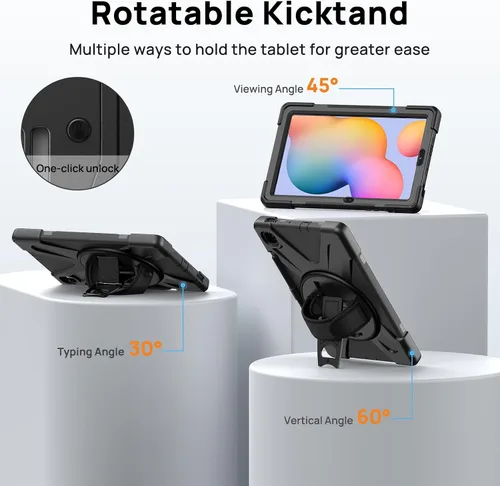 Miniatura 4 de Gerutek Funda para Samsung Galaxy Tab S6 Lite de 10.4 pulgadas 2024/2022/2020, funda protectora de cuerpo completo con protector de pantalla