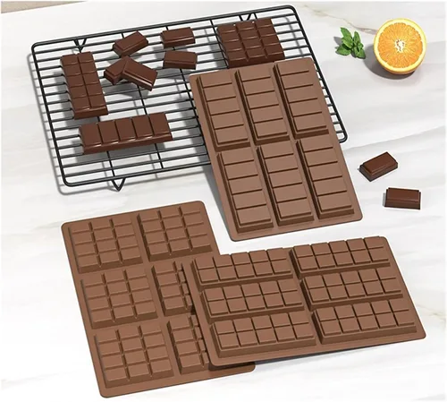 Miniatura 8 de Molde de silicona grande para barra de chocolate de 6.7 x 10.2 pulgadas, antiadherente, moldes de caramelo de cavidad profunda para hornear
