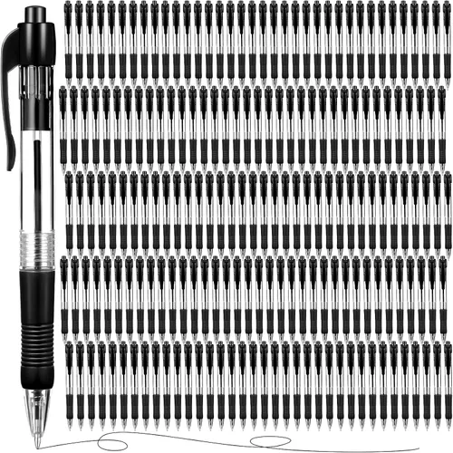 Miniatura 7 de Fainne Paquete de 200 Bolígrafos Retráctiles de Punta de Bola 1.0 mm Punta Media Recargables de Escritura Suave con Clic y Agarre para Trabajo Tinta