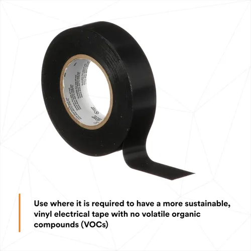 Miniatura 7 de 3M Temflex Cinta Eléctrica de Vinilo Multiusos 165, Negra, 3/4 pulg x 60 pies (19 mm x 18 m), Paquete de 10 Rollos Negro
