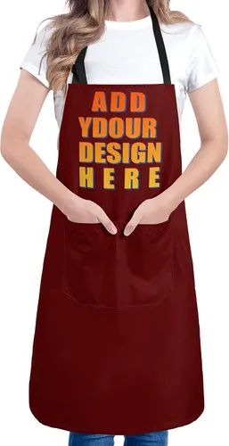 Miniatura 18 de Apron for Women with 2 Pockets Waterproof Bib for Kitchen Cooking Restaurant BBQ Painting Crafting Salon Nails