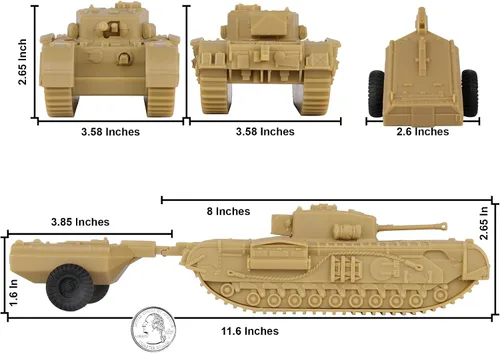 Miniatura 2 de BMC CTS WW2 British Churchill Tanque de cocodrilo - Tan 1:38 plástico Reino Unido Ejército Vehículo Bronceado