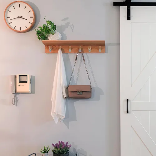 Miniatura 5 de Ganchos transparentes grandes, 12 ganchos, 16 tiras, Gancho de pared transparente con tiras removibles, Organiza sin daños, Se quita limpiamente