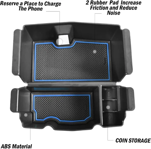 Miniatura 2 de Organizador de consola central compatible con accesorios Jeep Wrangler JL y JLU 2018 2019-2024 2025 2026, Gladiator JT Truck 2020 2021 2022 Azul