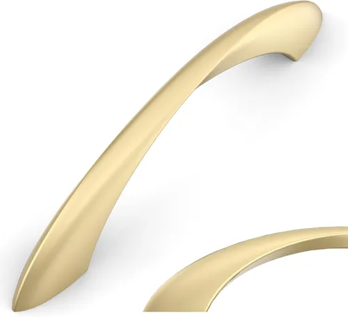 Miniatura 19 de Amerdeco - Paquete de 10 tiradores de gabinete dorados cepillados de 3 pulgadas (76mm) con orificio central, herrajes dorados para cocina, tiradores