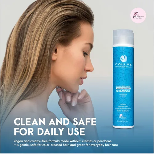 Miniatura 5 de COLURE Richly Moisturize Shampoo 10 oz - Limpiador hidratante superior sin sulfatos para el cuidado del cabello tratado con color seco