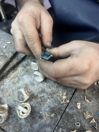 Miniatura 6 de Anillos de plata de ley 925 para hombre, anillo de aguamarina, anillos para hombre, joyería de aguamarina, anillos de sello para hombre, anillos