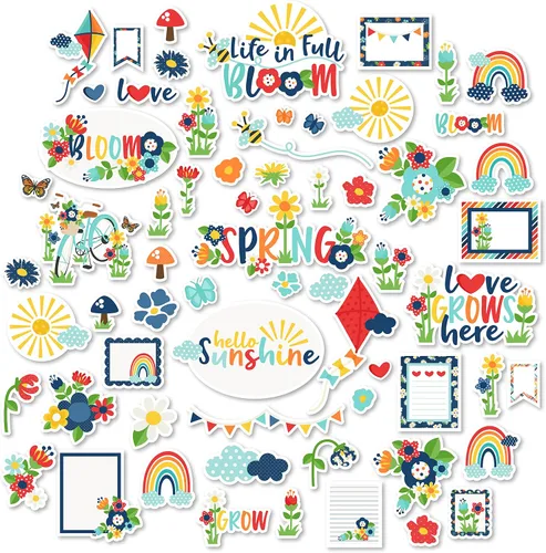 Miniatura 7 de Kit de papel y calcomanías – Hello Sunshine – Kit de álbum de recortes de primavera – Papel de doble cara de 12 x 12 pulgadas + calcomanías