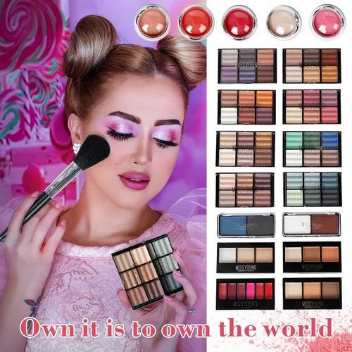 Miniatura 6 de Pure Vie Juego de maquillaje todo en uno para regalo navideño, paquete esencial de cosméticos que incluye paleta de sombras de ojos, lápiz labial