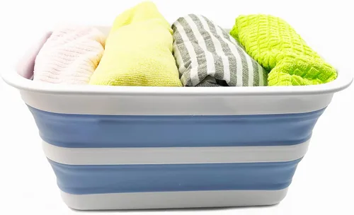 Miniatura 5 de SAMMART Tina plegable de 12 litros (3.17 galones), bandeja portátil de picnic al aire libre, lavabo de lavado portátil, bañera de plástico que Gris