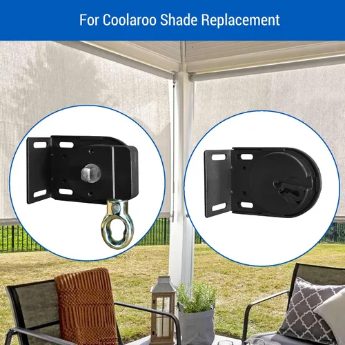 Miniatura 2 de Piezas de repuesto para parasol Coolaroo para exteriores enrollables, piezas de repuesto para parasol (totalmente metálico, negro)