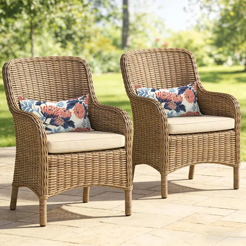 Miniatura 840 de Juego de 2 almohadas para exteriores de 16 x 16 pulgadas, repelentes al agua con interiores, para muebles de patio, hogar, jardín, geometría bohemia