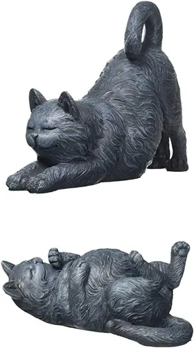 Miniatura 3 de Design Toscano Estatua de gato juguetón en la espalda