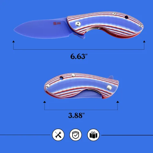 Miniatura 7 de Cuchillo de bolsillo JIN Starry, kit de fabricación de cuchillo plegable DIY, juguete seguro para jugar, cuchillos para niños, mango de hoja G10