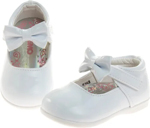 Miniatura 3 de Josmo Baby-Girl's Walking Kids Mary Jane Flats-Formal Dress Shoes Newborn Infant Walker Moccasins Crib Bow Knot First Step Patent Slip-On Christening