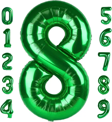 Miniatura 202 de Globos de números de 5 globos de 40 pulgadas, decoraciones de cumpleaños azules para niños y niñas, globos de números azul marino grandes