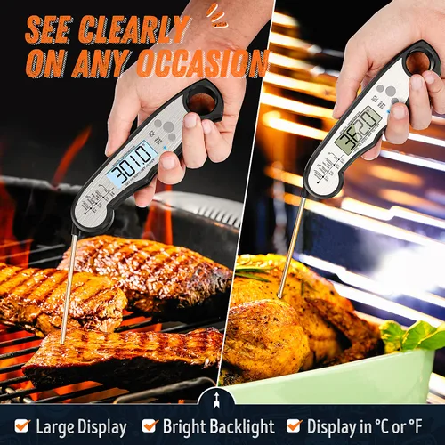 Miniatura 3 de Termómetro digital para carne, termómetro impermeable de lectura instantánea para alimentos para cocinar y asar a la parrilla, accesorios de cocina