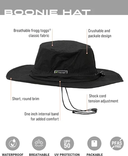 Miniatura 2 de FROGG TOGGS Boonie Hat - Sombrero de pesca que ofrece protección solar impermeable, transpirable