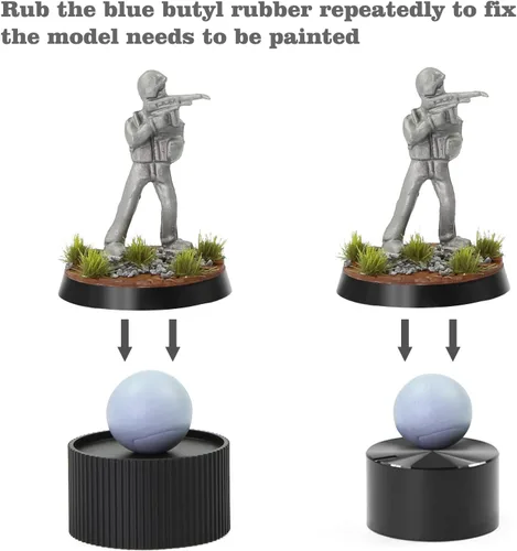 Miniatura 5 de Mango de Pintura WH01 para Miniaturas de Juego de Guerra con Bases de Modelo (Negro)