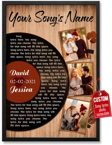 Miniatura 13 de H-DEWALL Póster personalizado de letras de canciones, regalos para marido, foto inspiradora, arte de pared, decoración de casa, sala de estar