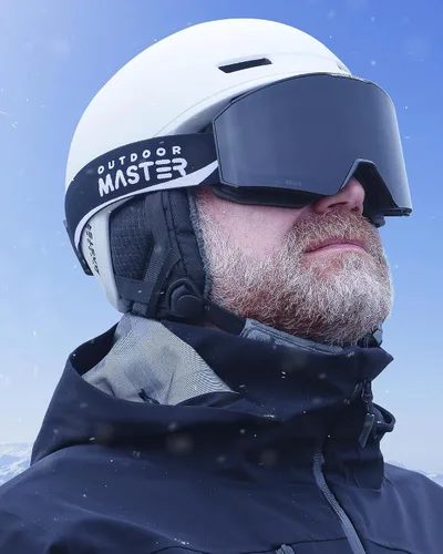 Miniatura 7 de OutdoorMaster - Gafas de esquí Falcon con lente de ZEISS, gafas de snowboard OTG antiempañamiento, lente intercambiable magnética, gafas de nieve