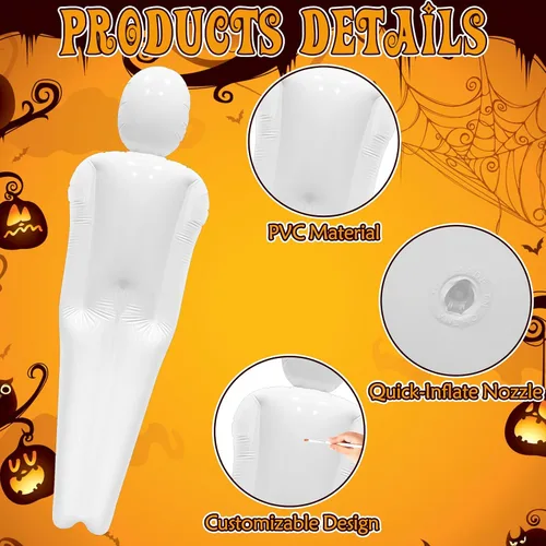 Miniatura 3 de CANIPHA Maniquí inflable de tamaño completo, accesorios de Halloween, decoraciones de patio, muñecos inflables para disfrazar a adultos, bricolaje
