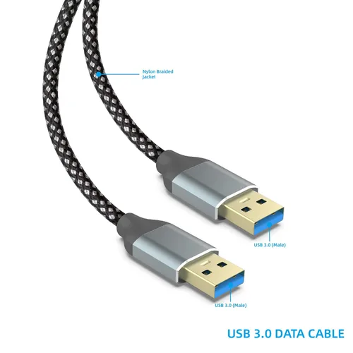 Miniatura 2 de Cable de extensión USB 3.0, 3.3 pies tipo A, macho a hembra, duradero, trenzado, USB A a USB A, cable extensor de alta transferencia de datos