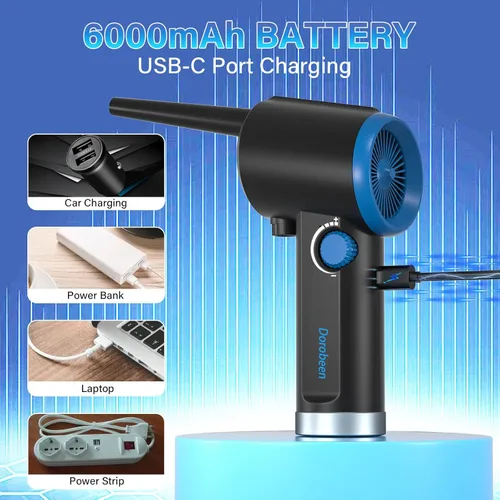 Miniatura 3 de DOROBEEN Plumero de Aire Comprimido, Plumero de Aire Eléctrico, Plumero de Aire Inalámbrico, Plumero de Aire Enlatado para Computadora, Limpiador