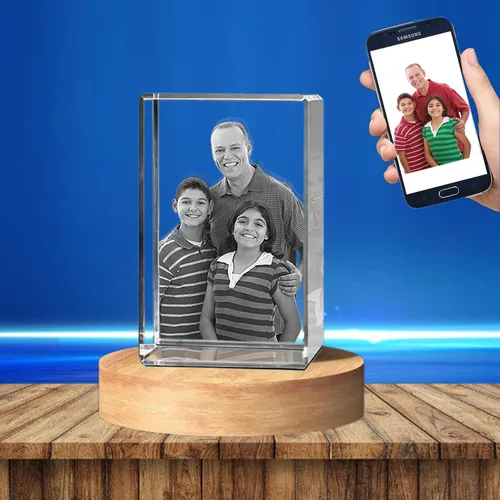 Miniatura 5 de Foto de corazón de cristal 3D, personalizada, tu foto para mamá, papá, ella, él, imagen grabada, grabado láser personalizado, regalo conmemorativo