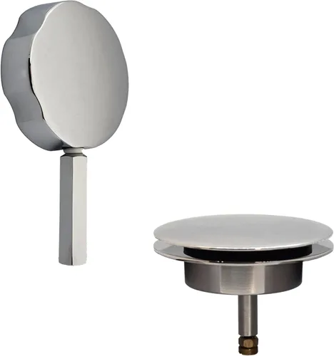 Miniatura 13 de Westbrass Desbordamiento giratorio con pasador para un funcionamiento más fácil y colador de drenaje de hongos, acero inoxidable, D50TP-20