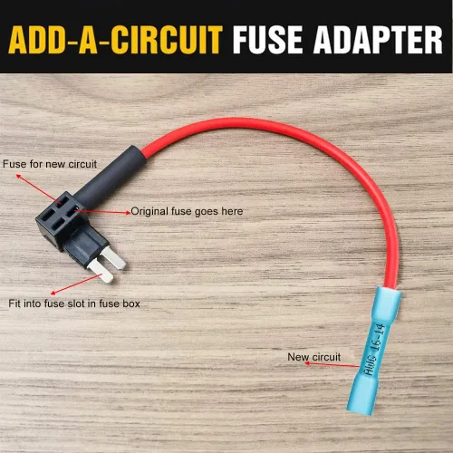 Miniatura 4 de Gebildet 12 V 24 V, Portafusibles Add-a-Circuit Micro 2 con terminales de contracción térmica, soporte de cuchilla tipo clavija con arnés de cables
