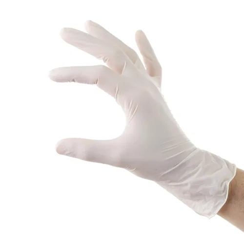Eco Craft Stix Guantes desechables de látex sin polvo, guantes de limpieza y guantes de servicio de alimentos. Tamaño grande, paquete de 100