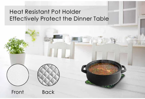 Miniatura 4 de Juego de manoplas de horno y soportes para ollas de hojas verdes, palmeras tropicales, exóticas, resistentes al calor, 3 piezas para cocinar