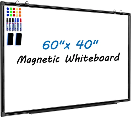 Miniatura 9 de H-Qprobd Pizarra blanca grande de borrado en seco para pared, 72 x 40 pulgadas, pizarra blanca magnética con bandeja larga para bolígrafos, pizarras