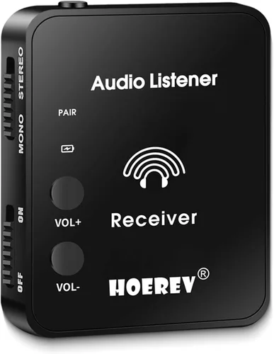 Hoerev Sistema de monitor inalámbrico en el oído, equipo de estudio, sistema profesional transmisor de guitarra con batería recargable para estudio