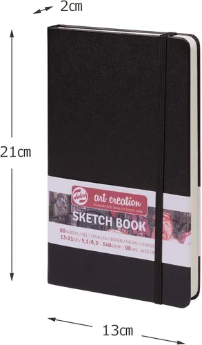 Miniatura 3 de Talens Art Creation Cuaderno de bocetos 80 hojas, 5.1 in x 8.3 in, negro