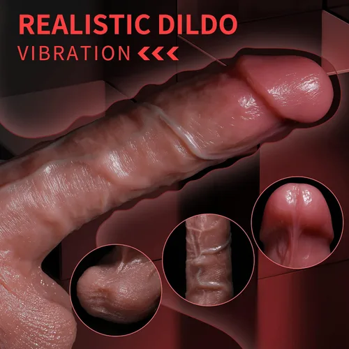 Miniatura 4 de Consolador de empuje realista juguete sexual - Consoladores sexuales con aplicación y control remoto con 5 modos de empuje y 10 modos de vibración