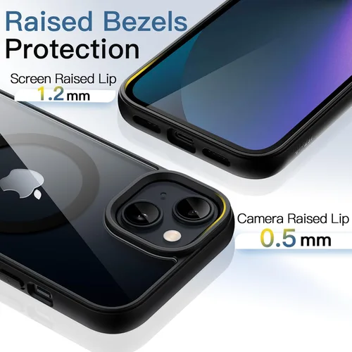 Miniatura 6 de JETech Funda magnética para iPhone 13 mini de 5.4 pulgadas, compatible con MagSafe, a prueba de golpes, marco de TPU mate de color sólido, parte