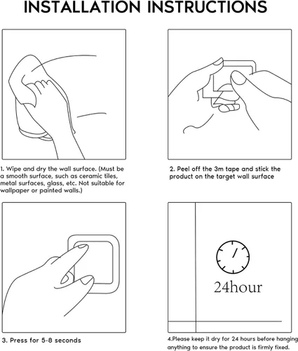 Miniatura 6 de Taozun Toallero de mano/anillo para toalla de mano, barra de toalla de baño autoadhesiva para pegar en la pared, acero inoxidable SUS 304 cepillado