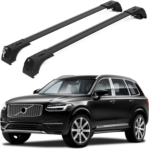ERKUL Barras transversales de techo para Volvo XC90 2016-2026 | Barras transversales de aluminio con bloqueo antirrobo para techo | Compatible con
