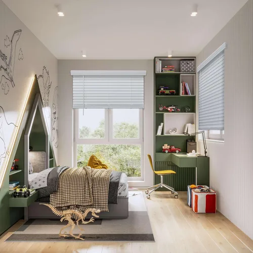 Miniatura 9 de Linen Avenue Persiana de madera sintética inalámbrica personalizable color blanco de 42 a 47 pulgadas de ancho x 60 pulgadas de alto, montaje