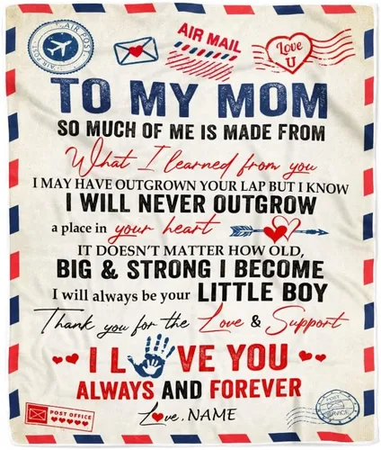 Miniatura 29 de Manta personalizada con texto en inglés «To My Mom from Daughter Wolf I Am Because You are Mom», para cumpleaños, día de la madre, Navidad, manta