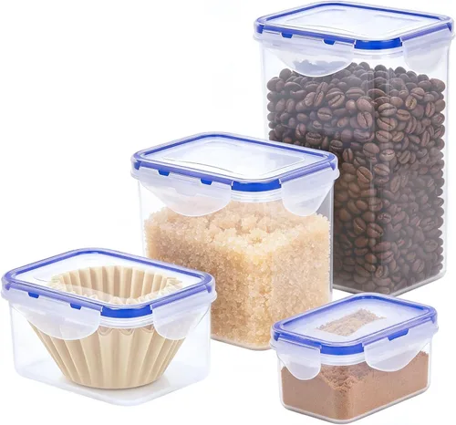 Miniatura 9 de KIGI Pequeño recipiente de plástico para almacenamiento de alimentos para aperitivos, almuerzo y preparación de comidas, sin BPA, tapas herméticas