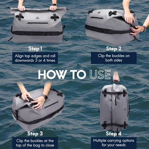 Miniatura 6 de Haimont Mochila Duffel Grande Impermeable con Parte Superior Enrollable, Bolsa Duffel Seca de Servicio Pesado para Navegación, Viajes, Camping