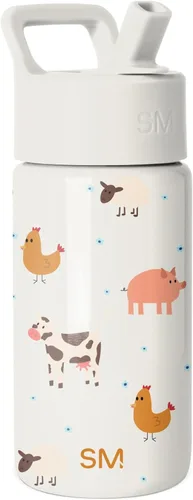 Miniatura 73 de Simple Modern Botella de agua para niños con tapa con pajilla, vaso aislado de acero inoxidable de 14 onzas para niños y a prueba de derrames