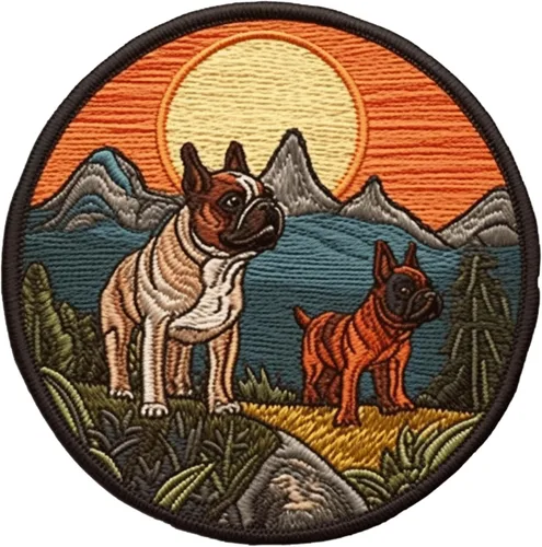 Miniatura 10 de Parche de perro Bulldog francés de 3 pulgadas, aplique sublimado bordado para ropa, chaleco de ropa, bordado decorativo para coser, emblema