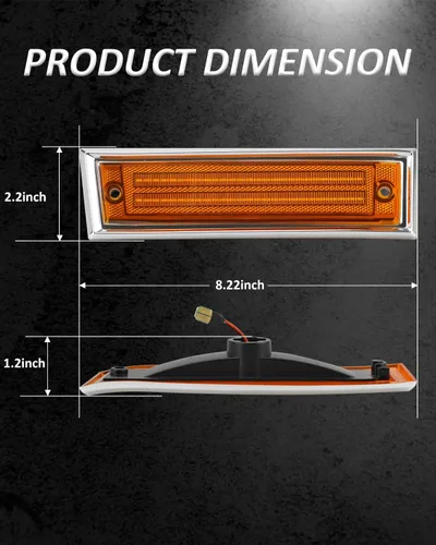 Miniatura 5 de Bestview Luces de posición laterales LED Compatibles con 1981-1991 Chevy C10 C20 C30 GMC C1500 C2500 Suburban Blazer Jimmy, lado del conductor