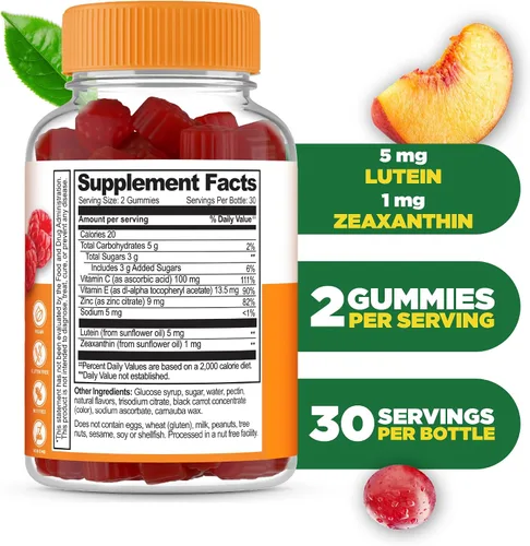 Miniatura 2 de Lifeable Gomitas de luteína y zeaxantina Suplementos de luteína y zeaxantina de gran sabor para los ojos Gomitas veganas y sin OMG para la salud